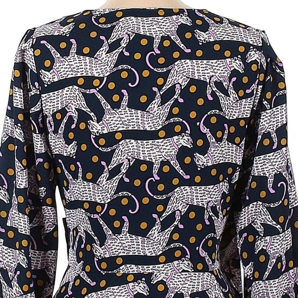 🎁 50% OFF Bundles 🎁 NWT Kate Spade Panther Dot Wrap Blouse Size 8 - Picture 6 of 9